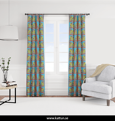 Mönsterdesign för veckade gardiner